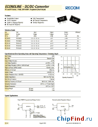 Datasheet RX-1509D manufacturer Recom